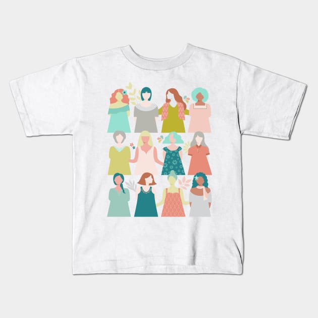 United women Kids T-Shirt by mil_papeles